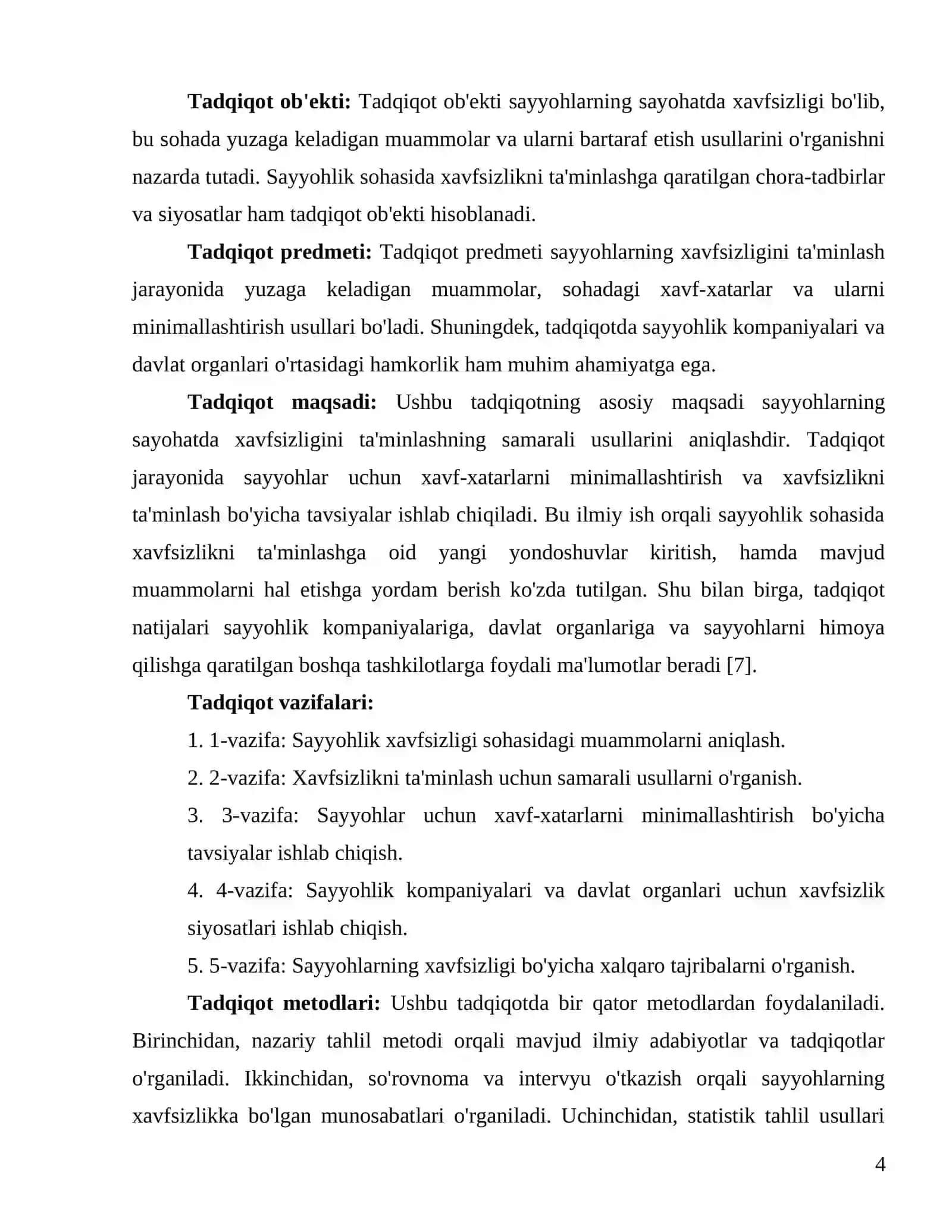 Sayyohlarning sayohatda xavfsizligini ta'minlash 4