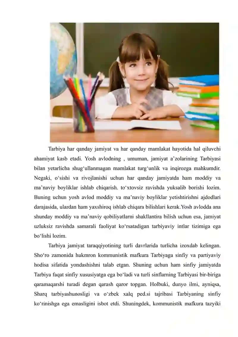 BOLA RIVOJLANISHIDA MUHITNING TA’SIRI REFERAT 4