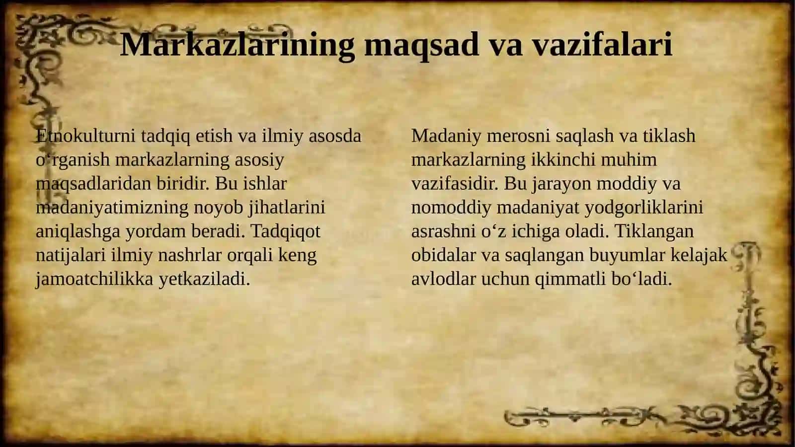 O‘zbek etnomadaniyat markazlari faoliyatini tashkil qilish 4