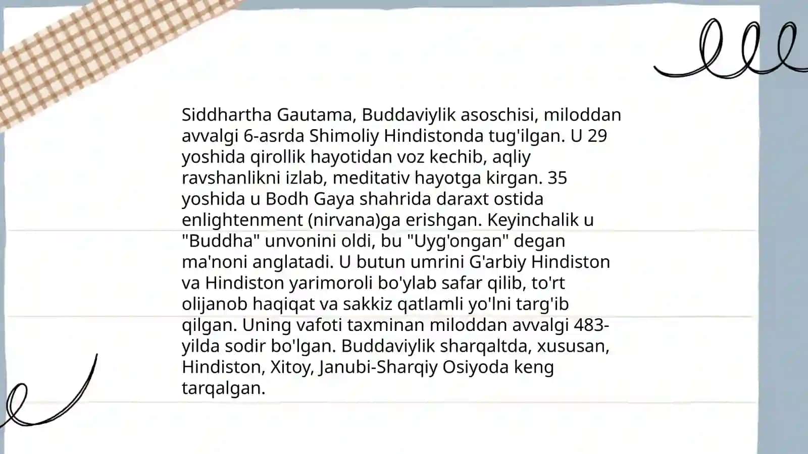 Jahon dini.Buddaviylik 4