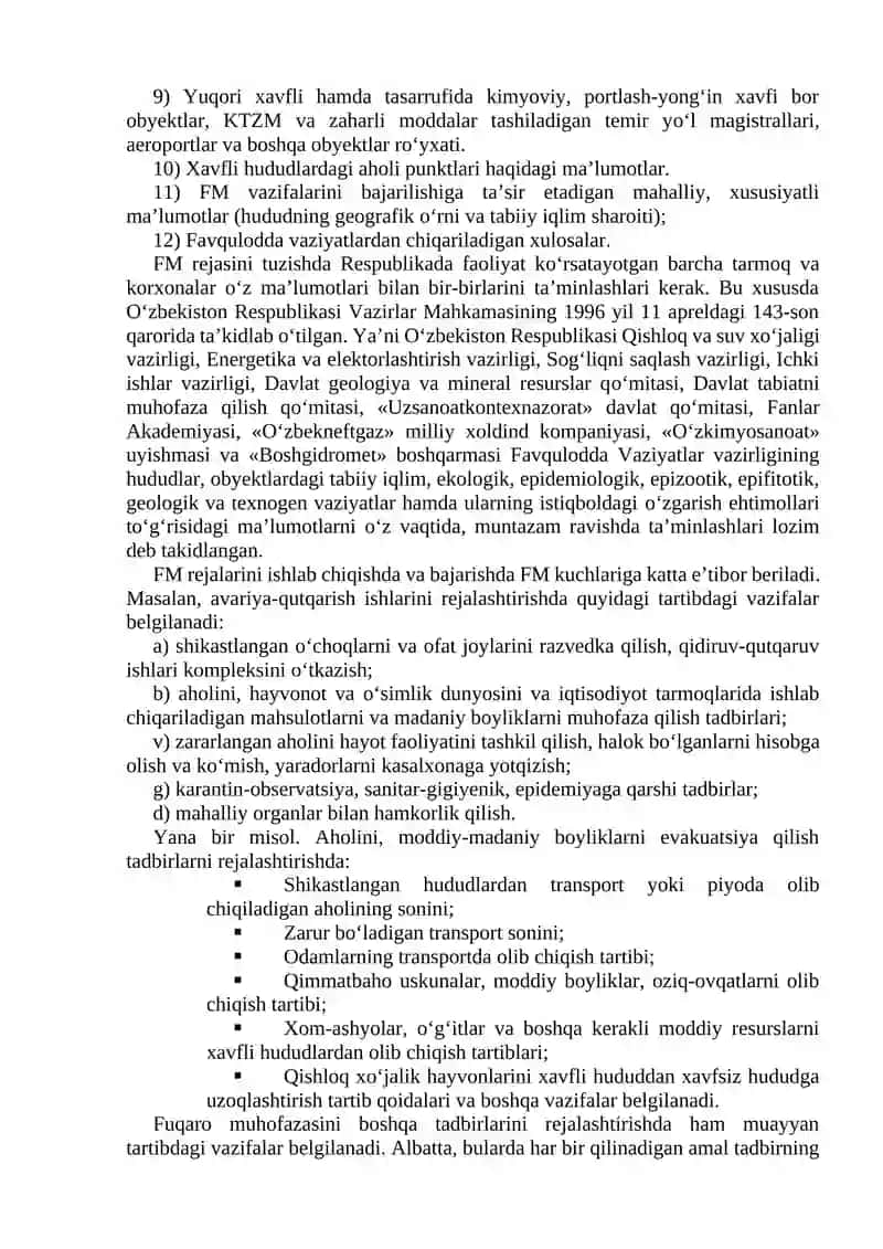 Fuqaro muhofazasi tadbirlarini rejalashtirish 4