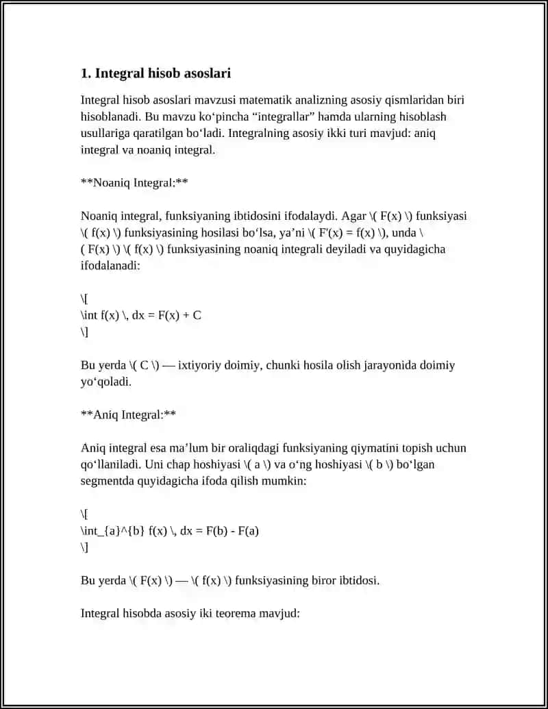 Integral hisob asoslari 4