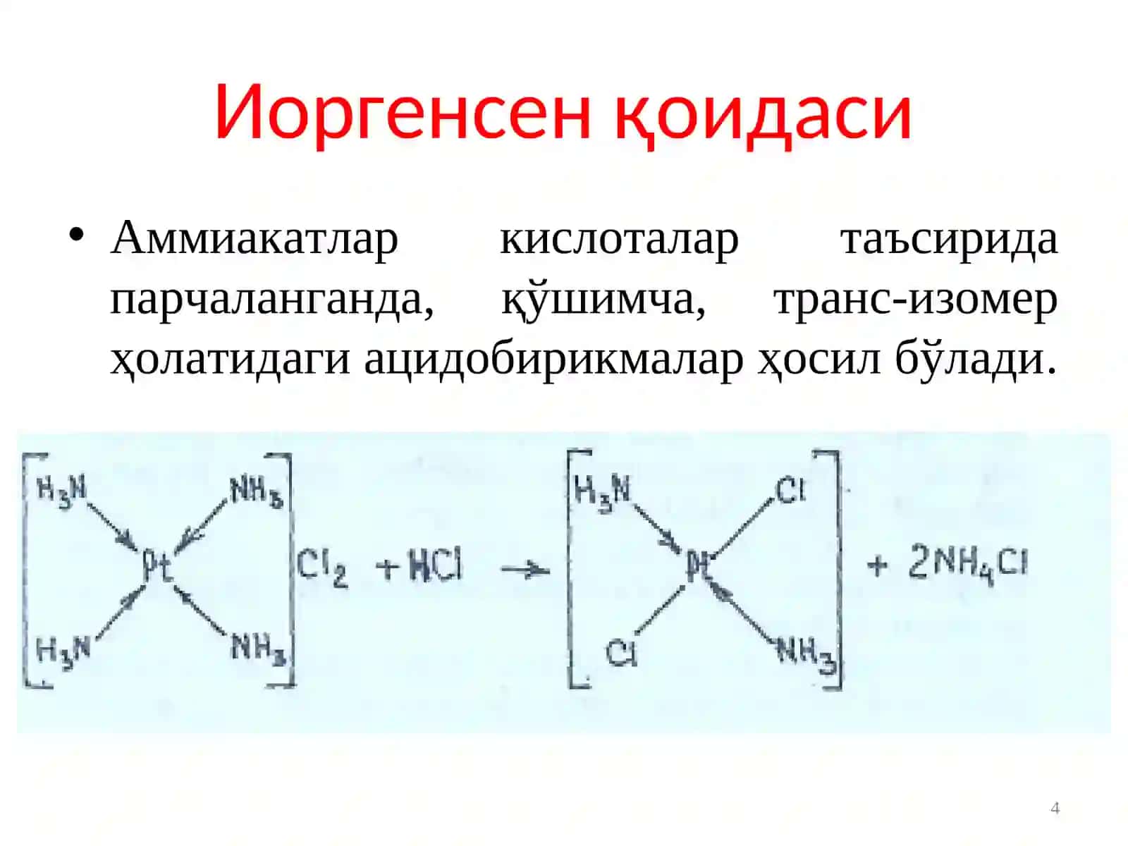 Координация қобиқдаги лигандларнинг ўзаро таъсирлашуви 4