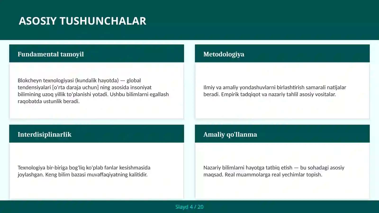 Blokcheyn texnologiyasi (kundalik hayotda) — global tendensiyalari [o'rta daraja uchun] 4
