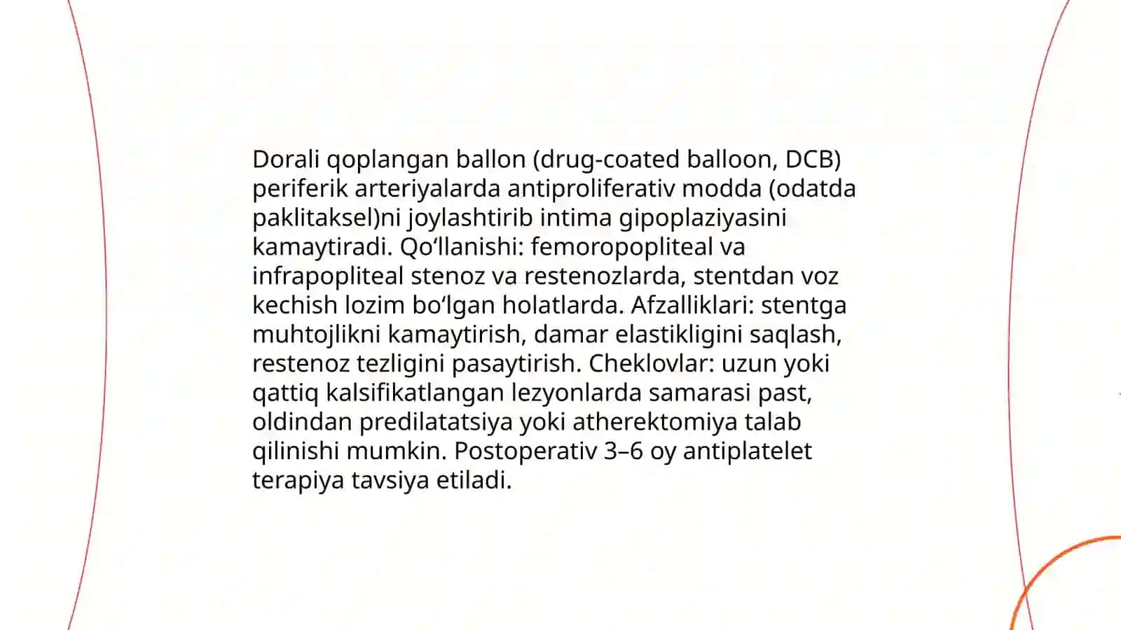 Arterial qon tomirlarini surunkali obliteratsiyasida zamonaviy davolash usullari 4
