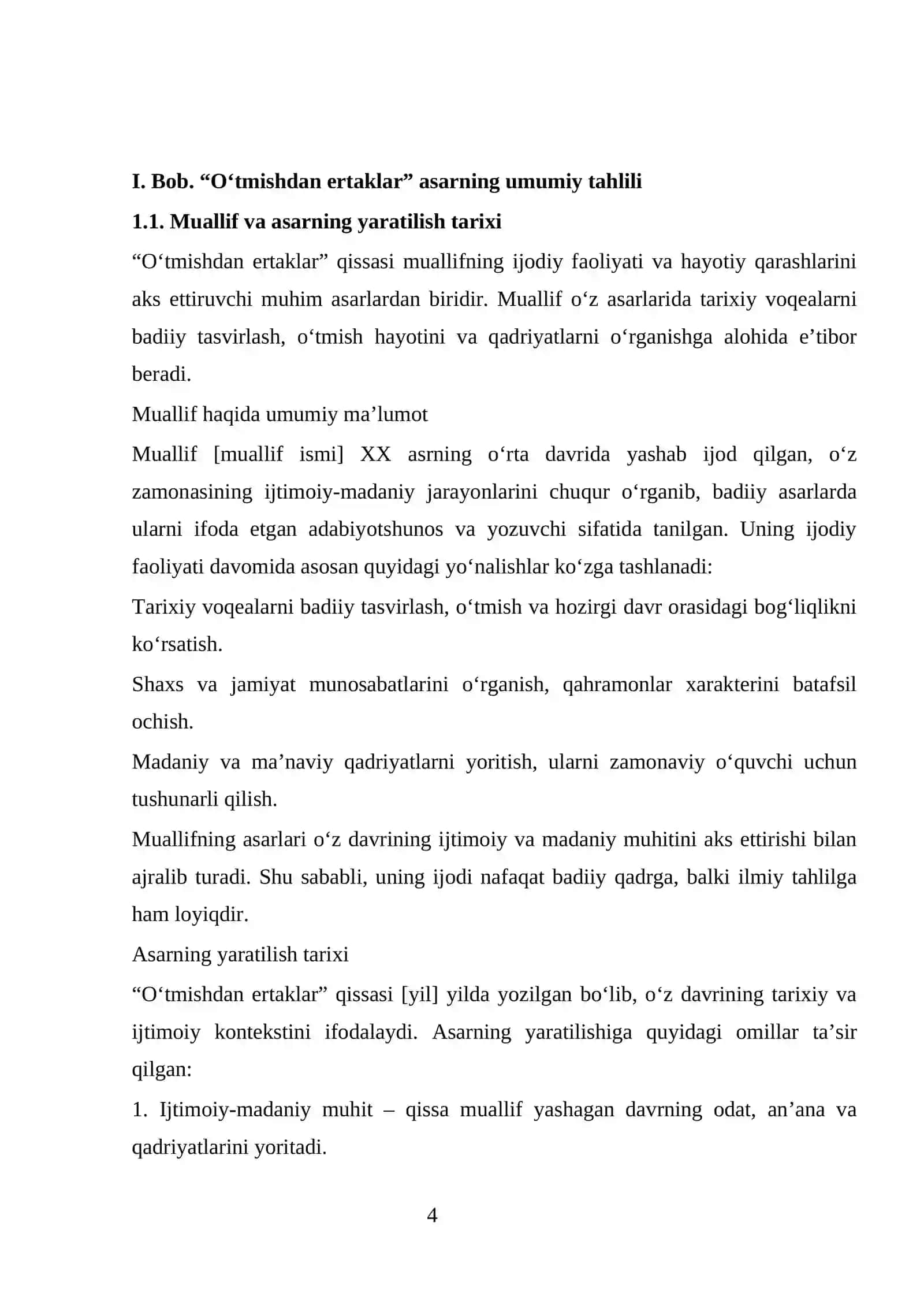 O‘tmishdan ertaklar qissasi 4