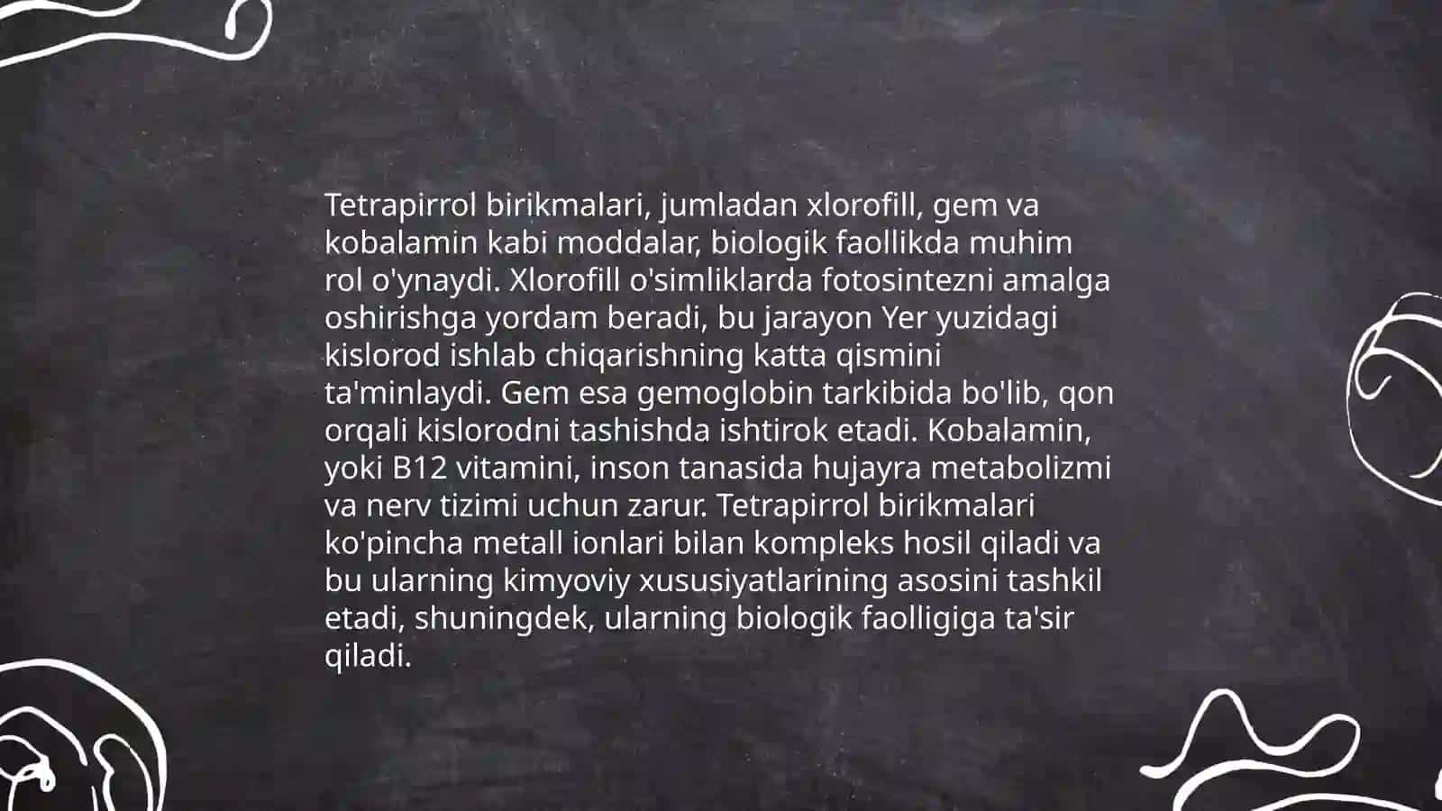 Tetrapirrolli birikmalar va metallofermentlar 4