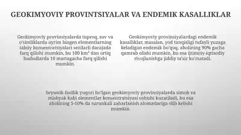 Biogen elementlar konsentratsiyasi o’zgarishi bilan bog’liq bo’lgan endemik va kasb kasalliklari 4