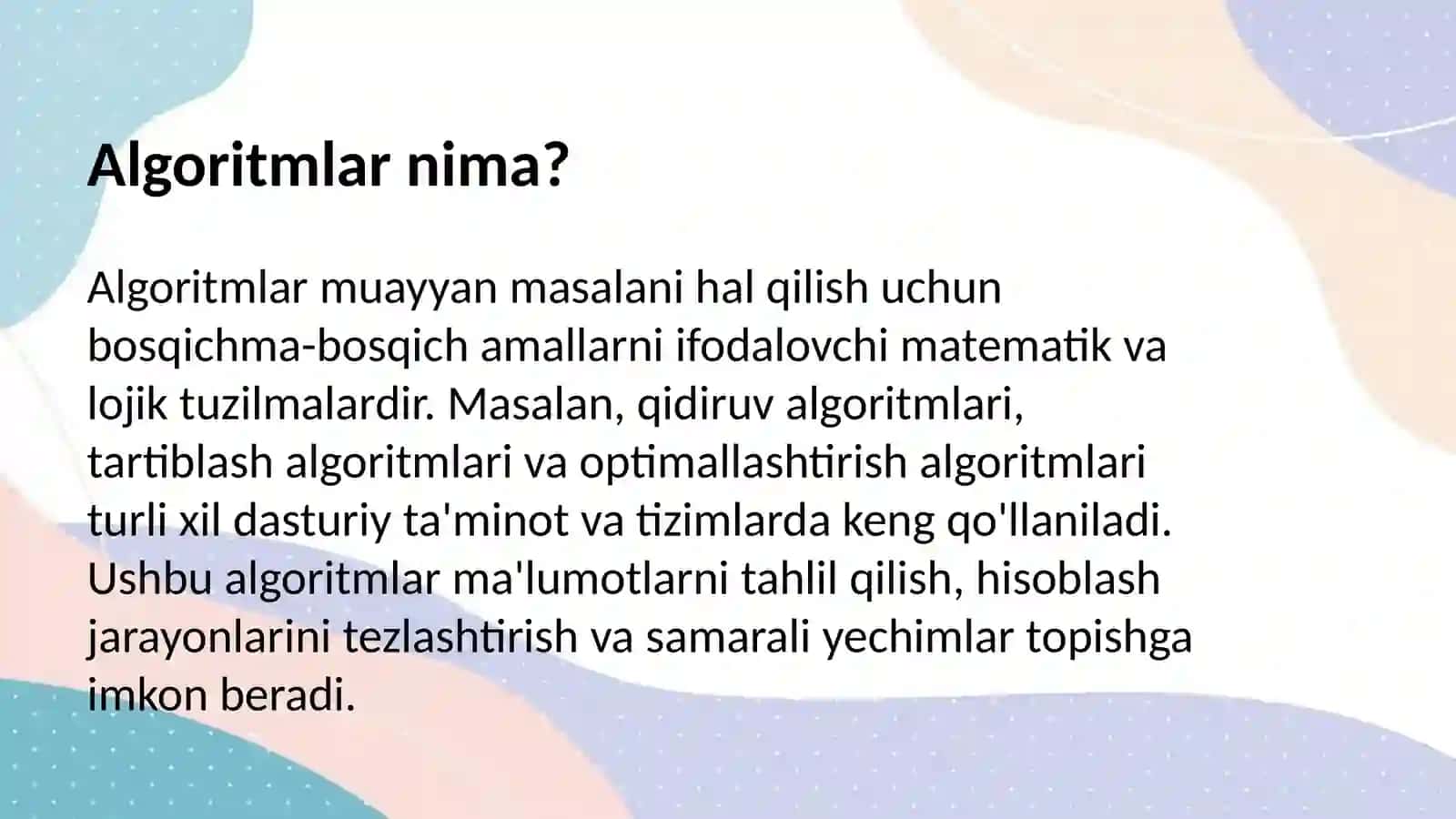 Algoritm lashtirish va dasturlash asoslari 4