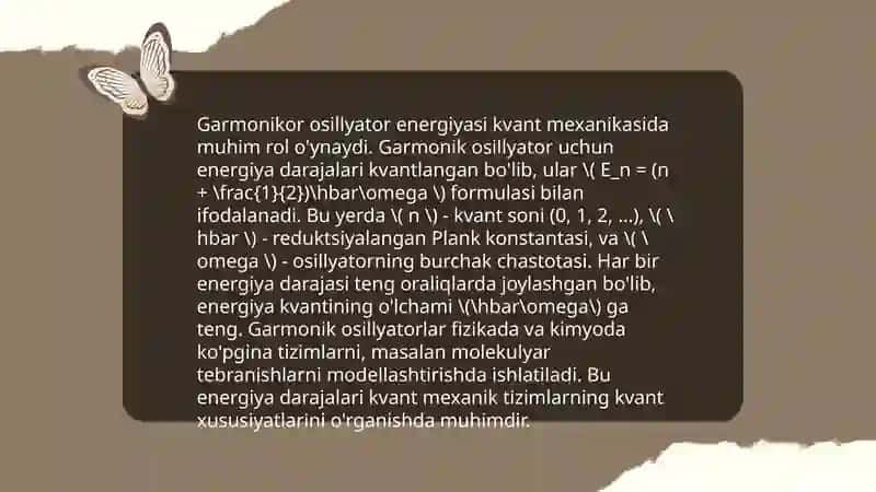 Garmonik osillyator energiyasi, Fure teoremasi 4