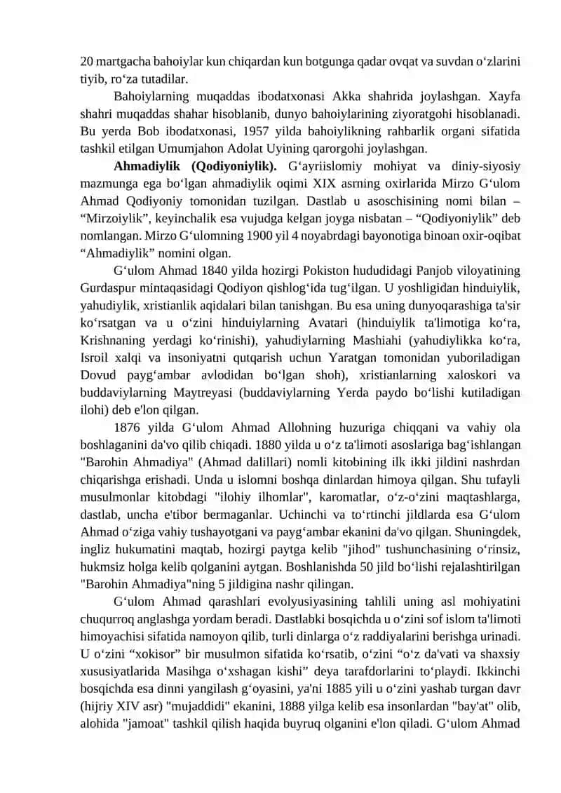 ZAMONAVIY DINIY HARAKATLAR VA OQIMLAR 4