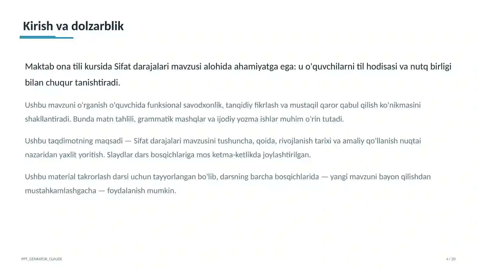 Sifat darajalari (6-sinf) 4