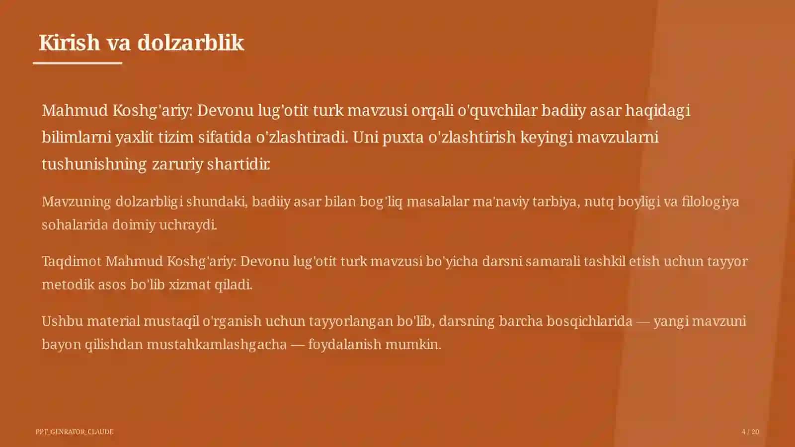 Mahmud Koshg'ariy: Devonu lug'otit turk (7-sinf) 4