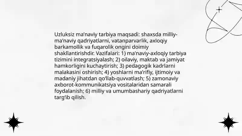 Uzluksiz maʼnaviy tarbiya konsepsiyasi 4