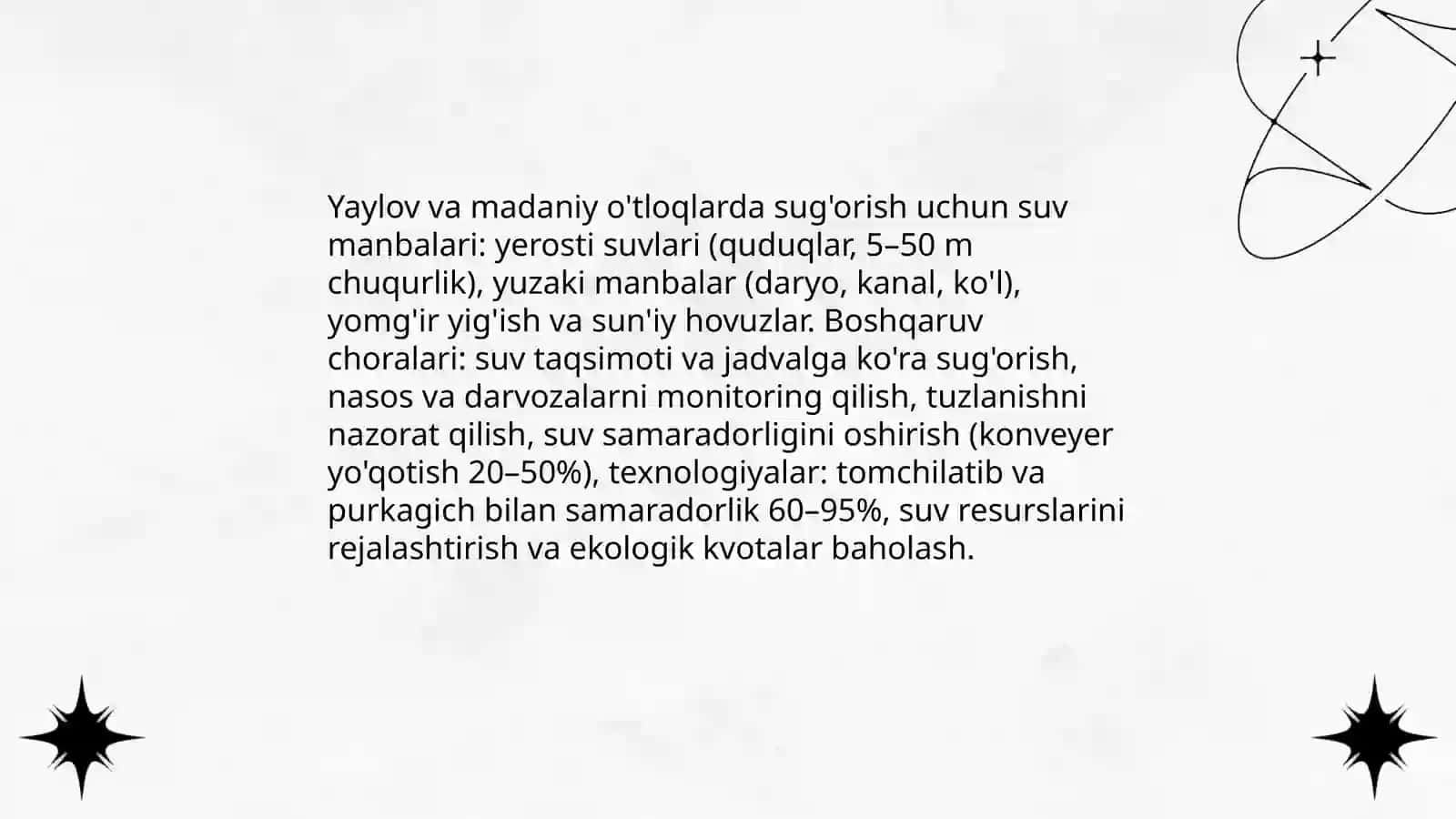 Yaylov va madaniy o'tloqlardagi sug'orish tizimlari 4