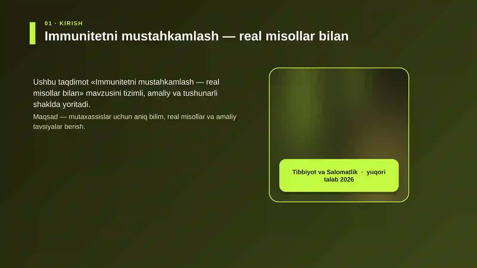Immunitetni mustahkamlash — real misollar bilan 4