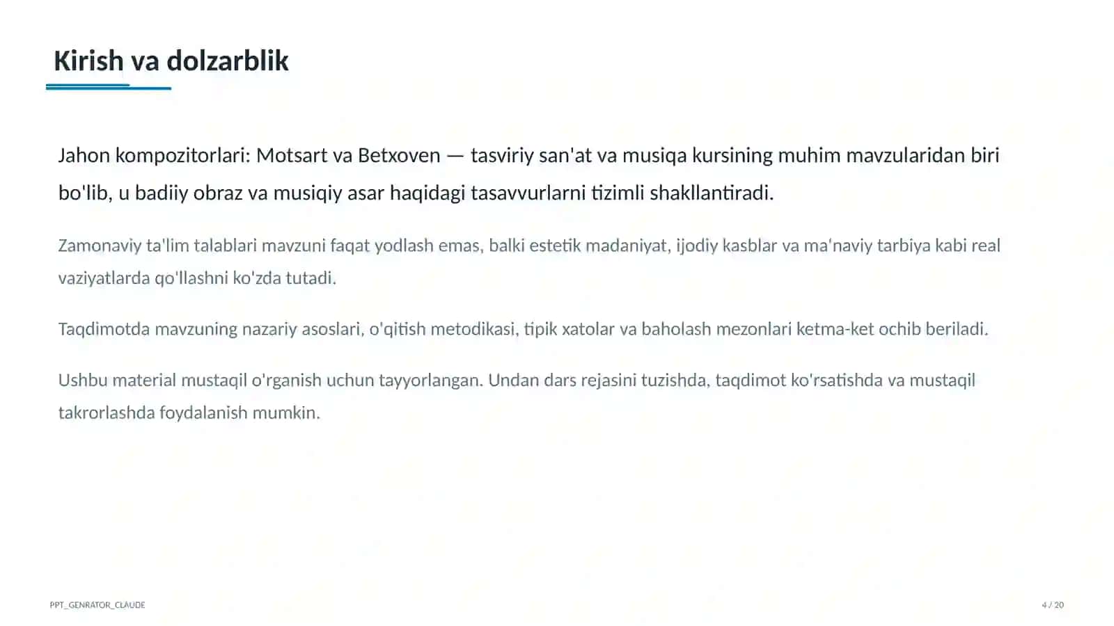Jahon kompozitorlari: Motsart va Betxoven (6-sinf) 4