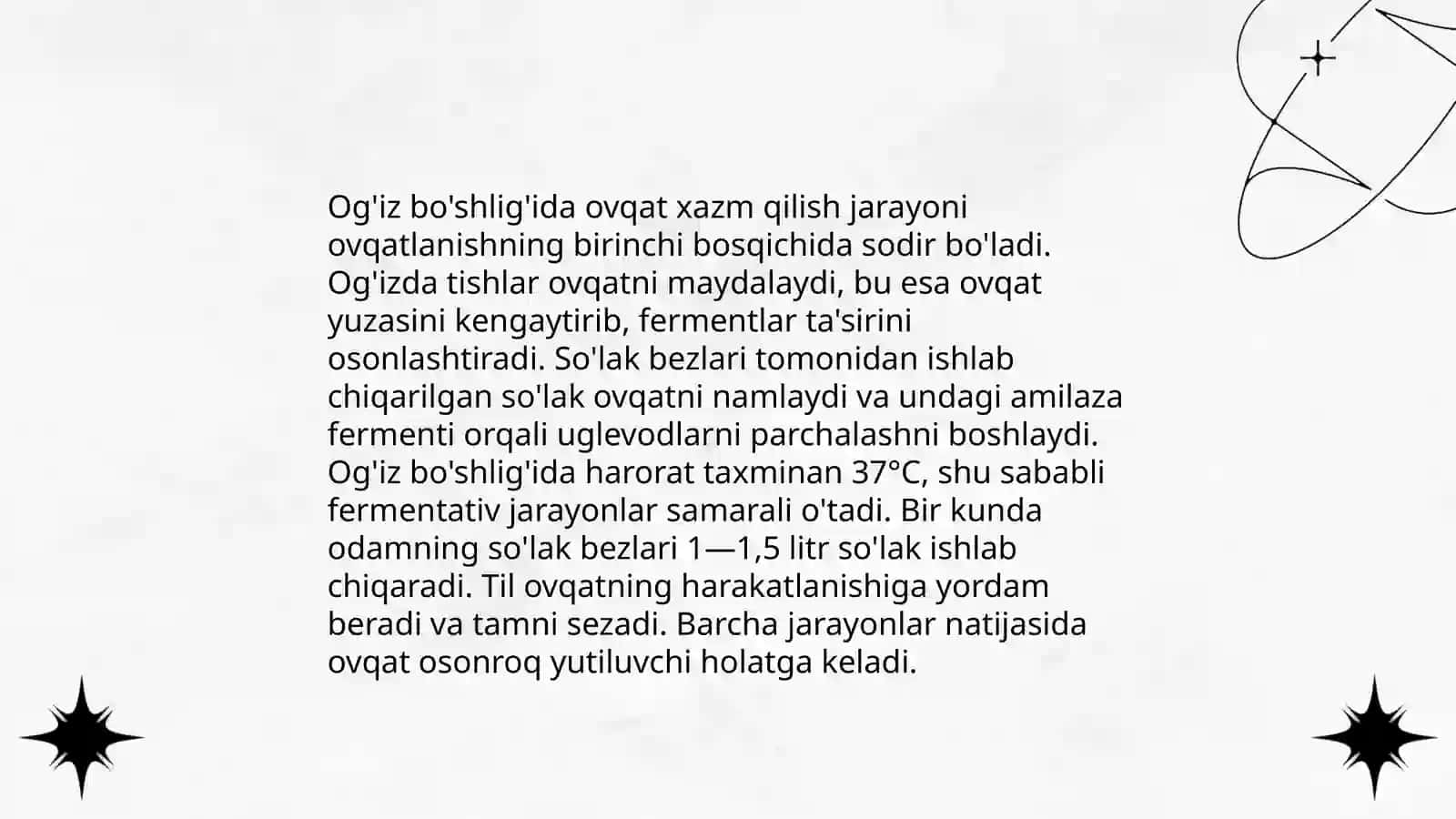 Ovqat xazm qilishda modda va energiya almashinuvi anatomiyasi va fiziologiyasi 4