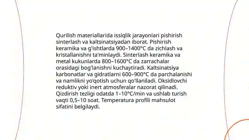 Issliq bilan ishlov beriladigan (qurilish materiallari) bo yicha przintatsiya tayyorlash 4
