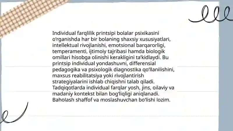 Bolalar psixikasini òrganish tamoyillari 4