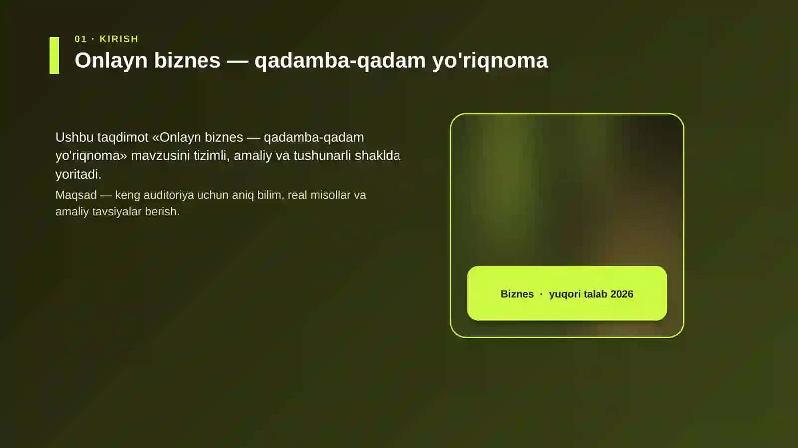 Onlayn biznes — qadamba-qadam yo'riqnoma 4