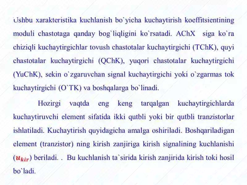 Kuchaytirgichlar 4