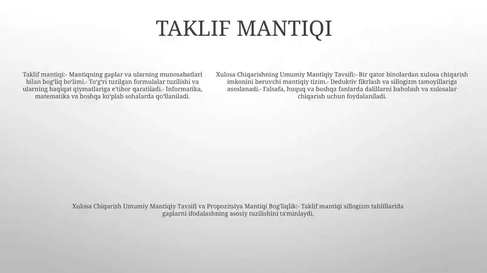 Xulosa Chiqarishning Umumiy Mantiqiy Tavsifi 4