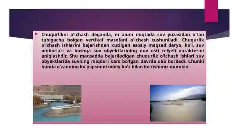 Chuqurlik o'lchashishlari 4