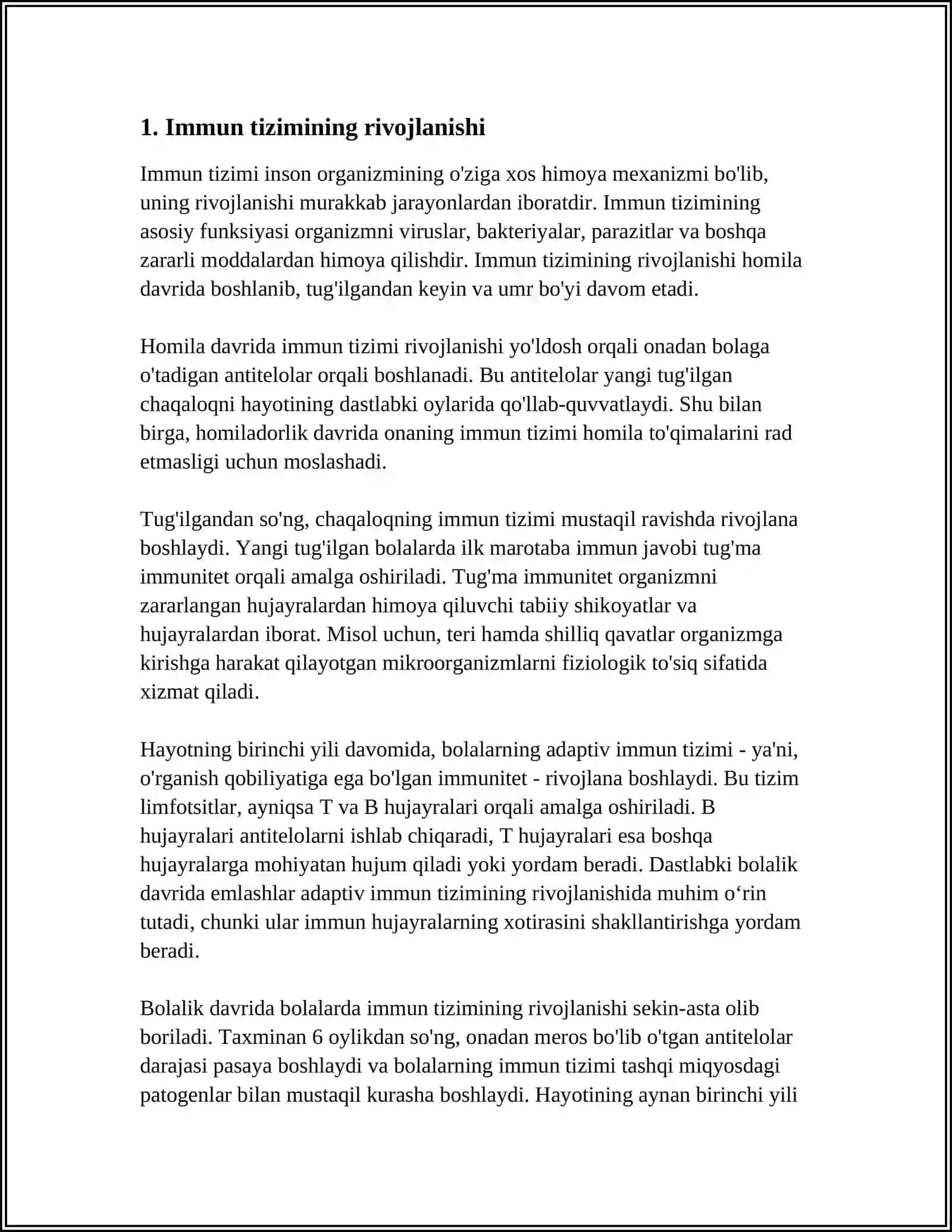 INDIVIDUAL RIVOJLANISH DAVOMIDA IMMUN REAKSIYALARNING SHAKILLANISHI 4