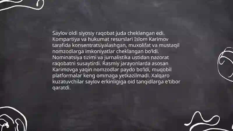 Islom Karimovning O’zbekiston Respublikasi Prizidenti etib saylanishi 4