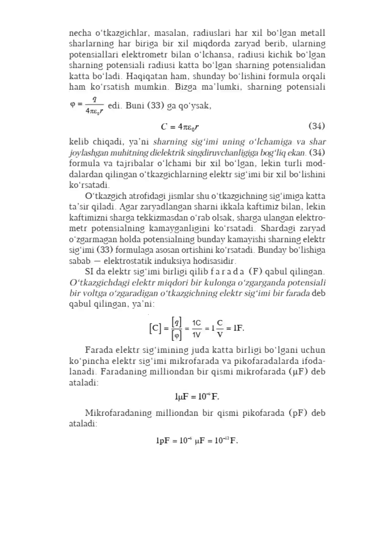 Elektr sig'im.Kondensatorlar 4