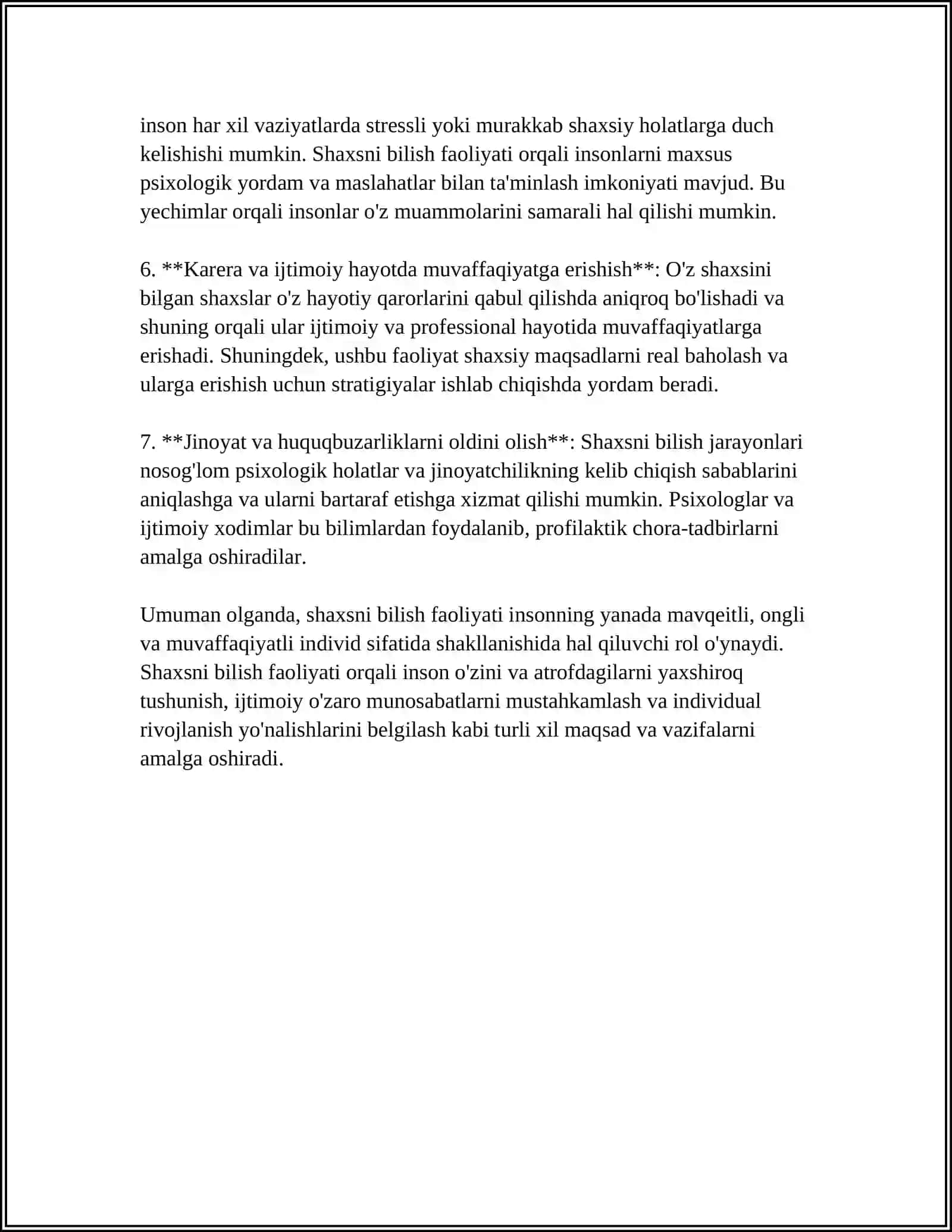 SHAXSNI BILISH FAOILIYATI 4