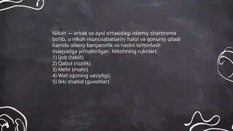 Islom huquqshunosligida oila,nikoh,taloq,idda,zihor tushunchalari 4
