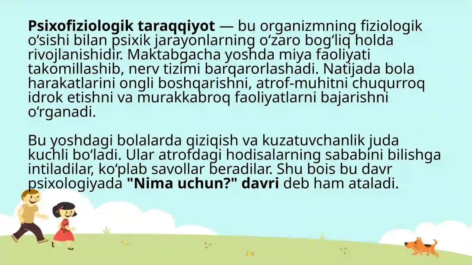Maktabgacha yosh davrida psixofiziologik taraqqiyotning umumiy xususiyatlari 4