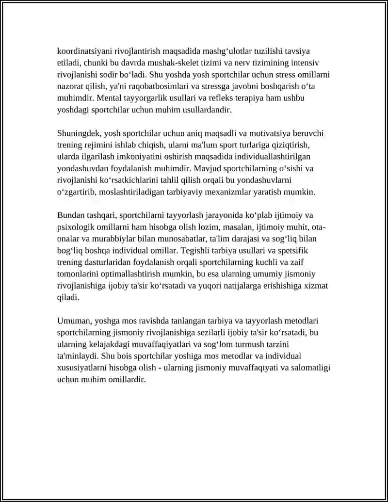 TARBIYA USULLARIDAN FOYDALANISHDA SPORTCHILARNING YOSH VA INDIVIDUAL SIFATLARINI HISOBGA OLISH 4