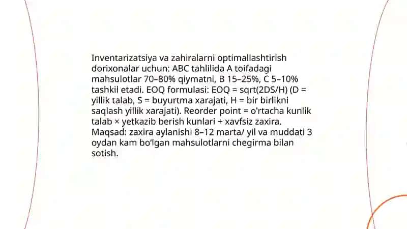 Dorixonalar foydasini ko'paytirish negizlari 4