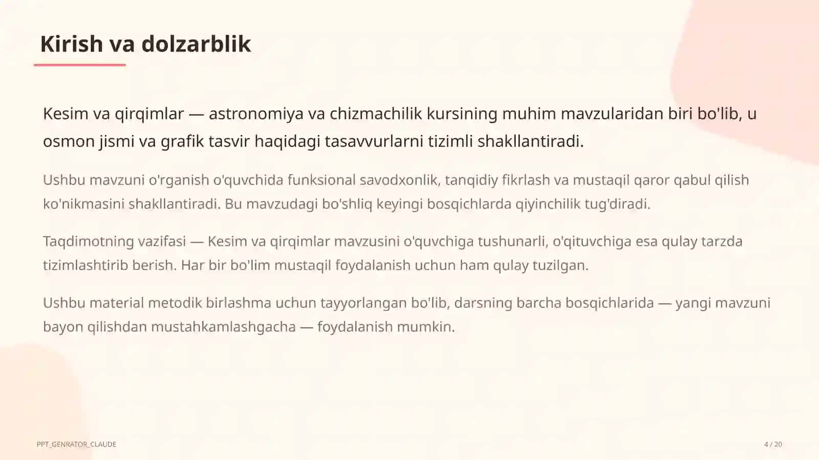 Kesim va qirqimlar (9-sinf) 4
