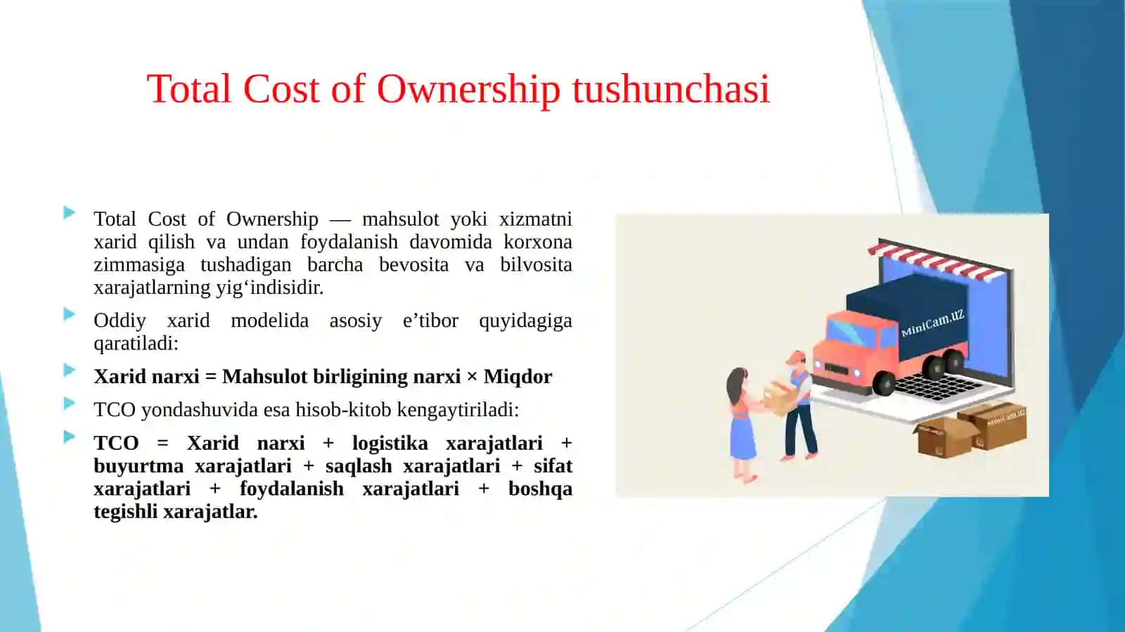 Xarid logistikasida yetkazib beruvchini Total Cost of Ownership asosida tanlash 4