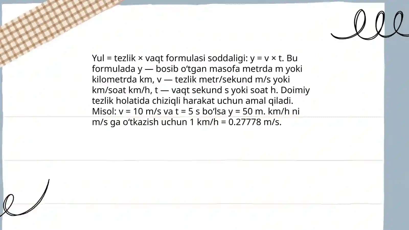 Yul tezlik va vaqt 4
