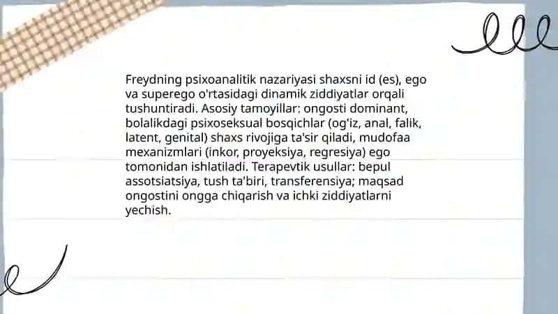 Chet el psixologiyasida shaxs nazariyalari 4
