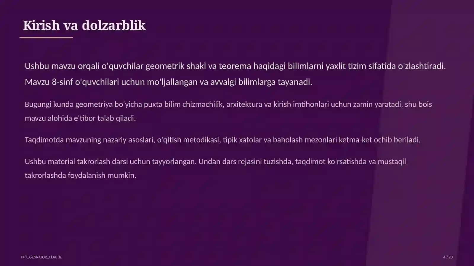 To'g'ri burchakli uchburchakda trigonometrik nisbatlar (8-sinf) 4