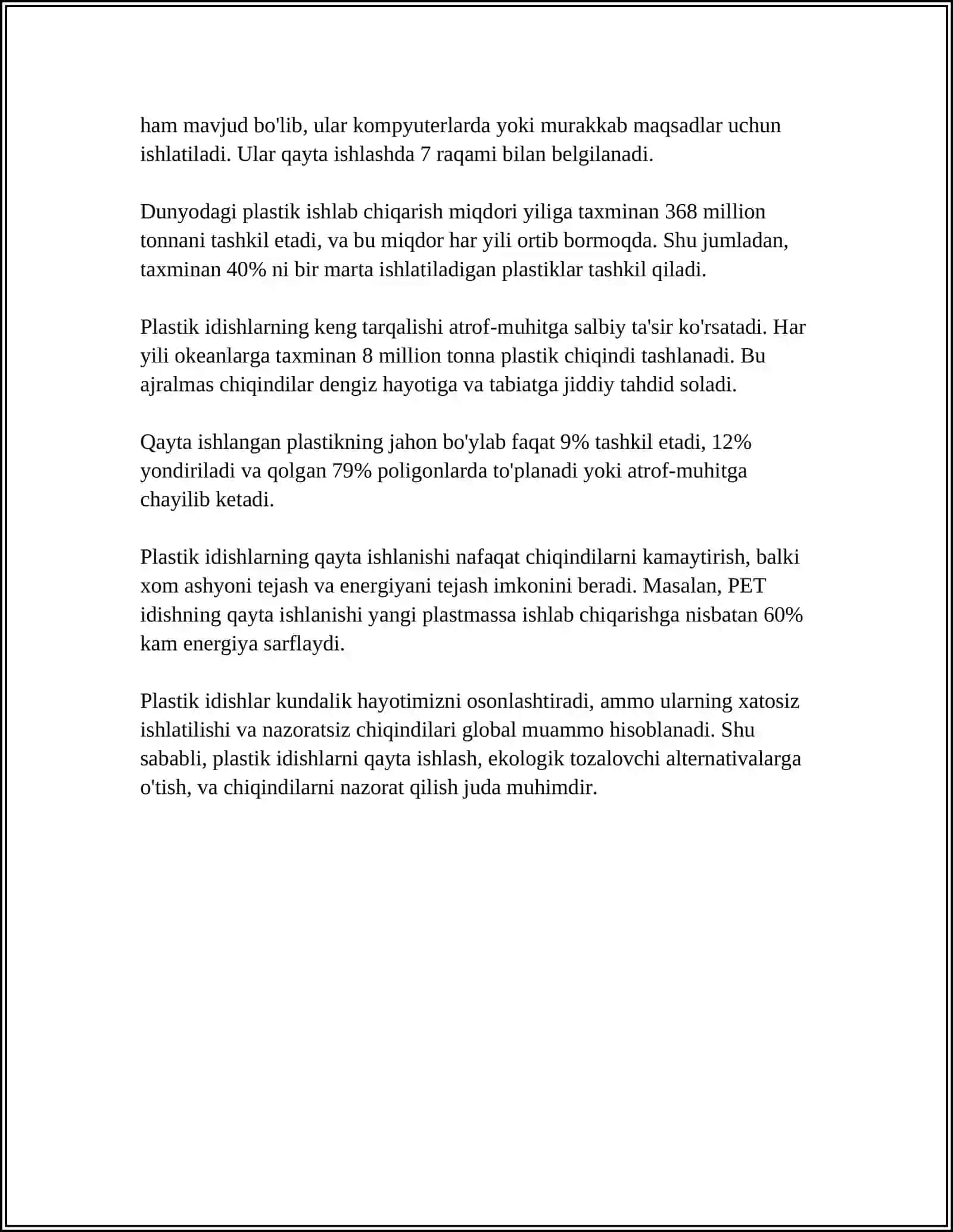 PLASTMASSA IDISHLARDAN BUYUMLAR TAYYORLASH 4