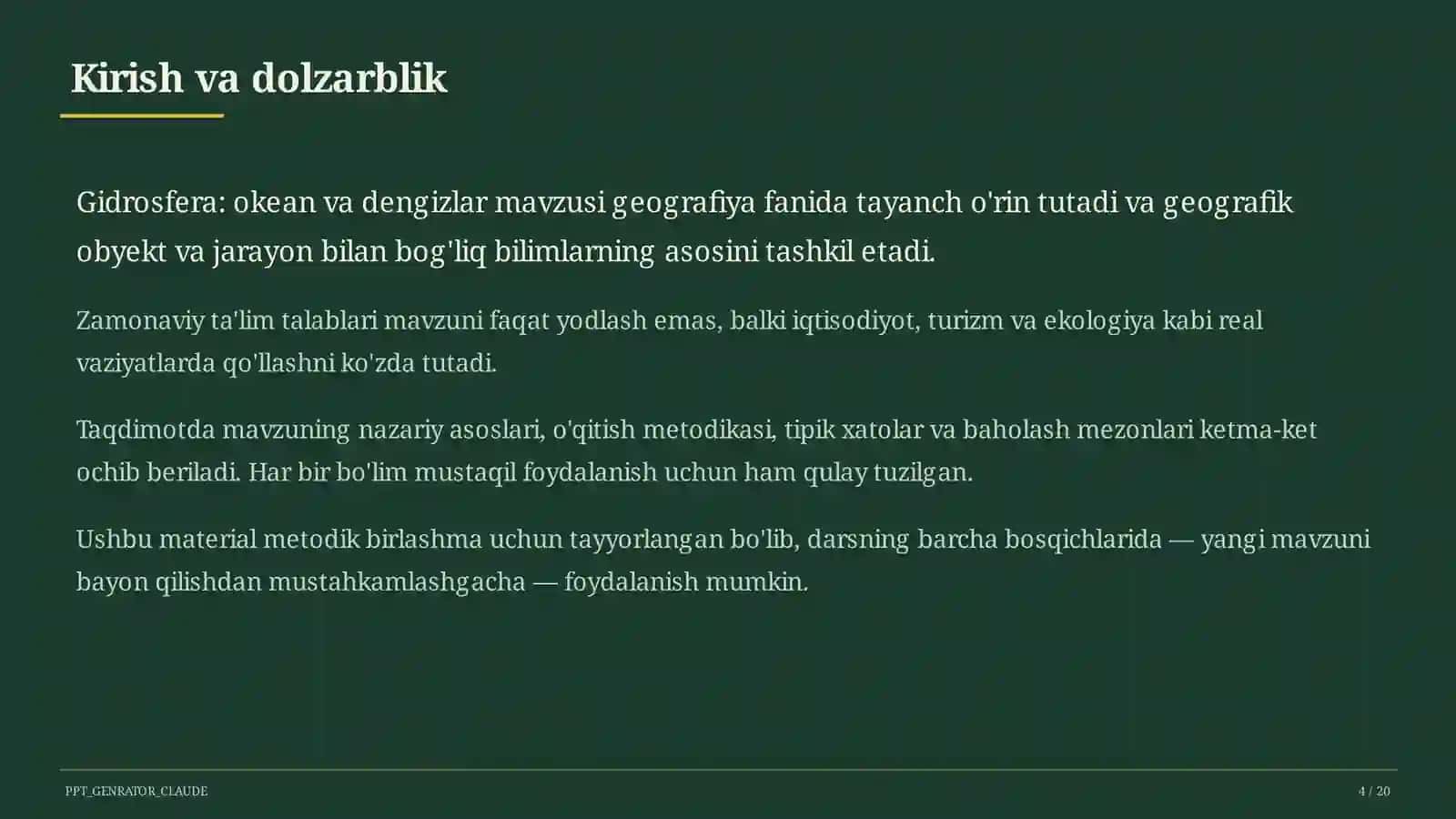 Gidrosfera: okean va dengizlar (6-sinf) 4
