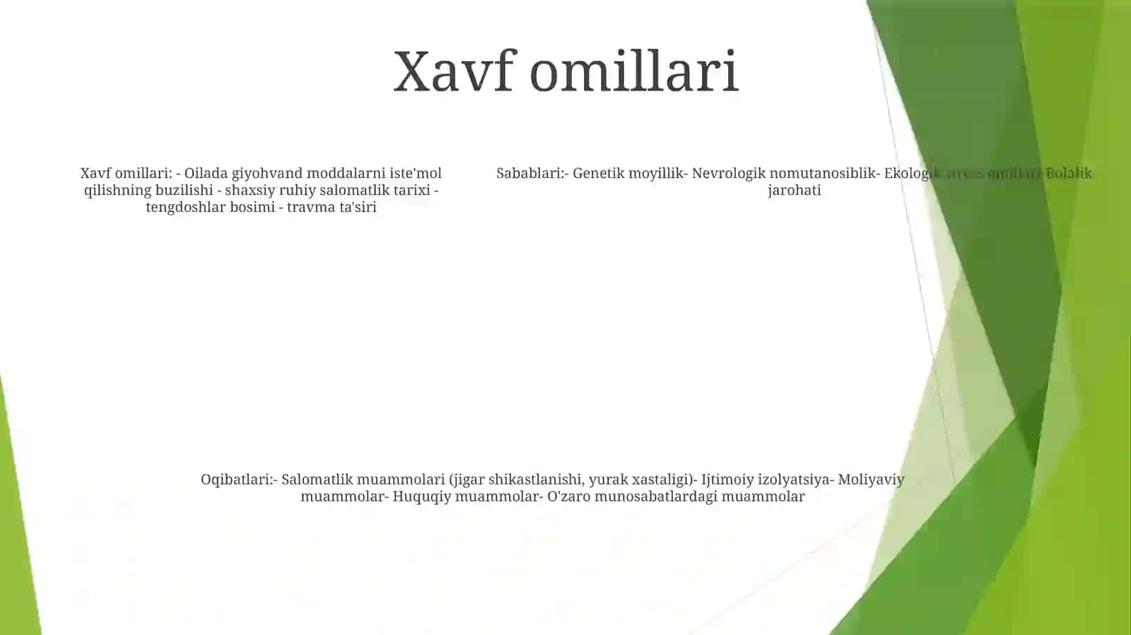 OʻSmirlar Giyohvandligining Sabab Va Oqibatlari 4
