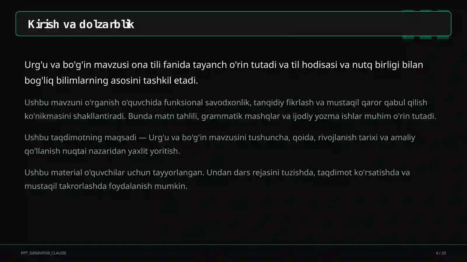 Urg'u va bo'g'in (5-sinf) 4