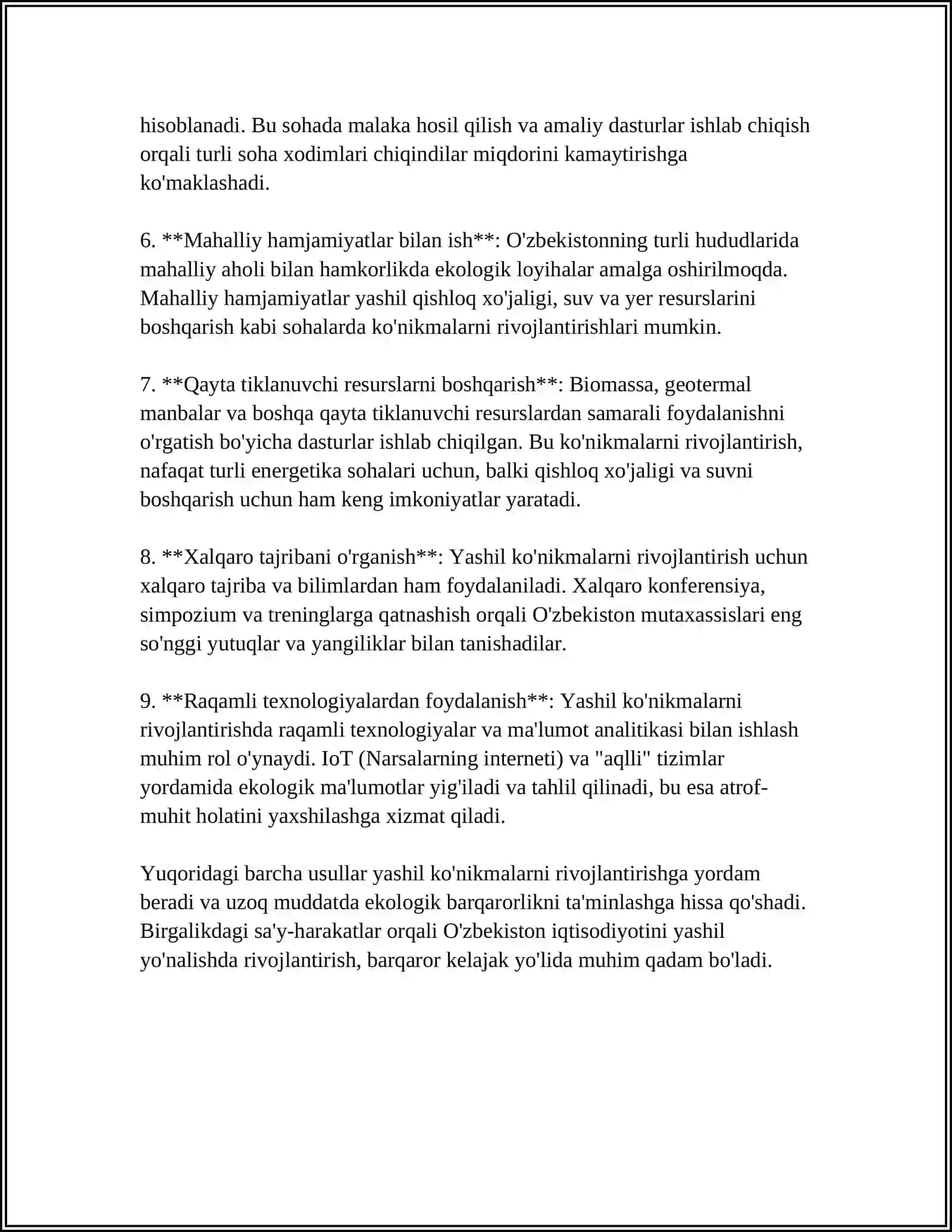 Yashil ko'nikmalarni rivojlantirish usullari 4
