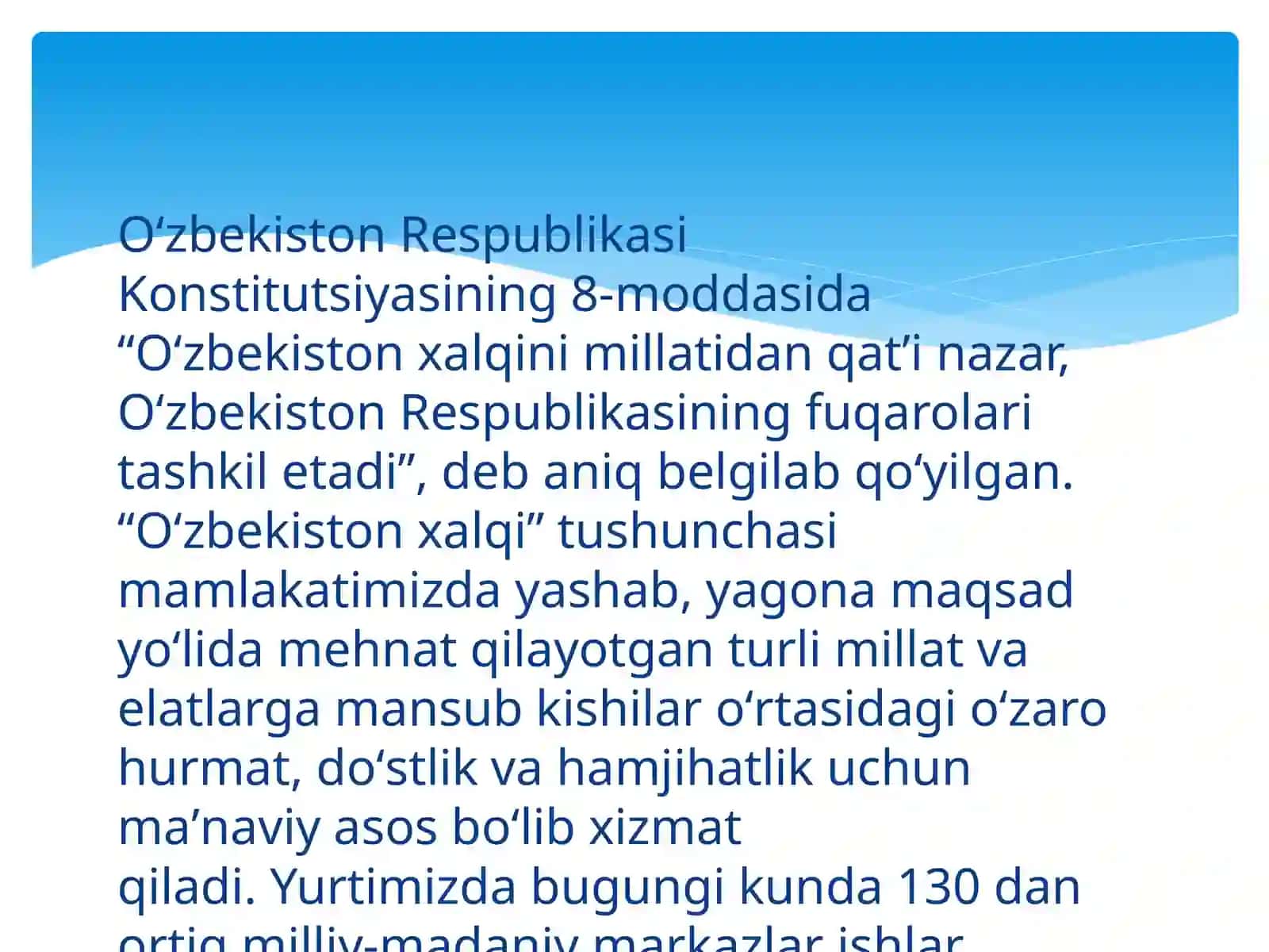 O’zbekiston Millatlararo Totuvlik va Farovonligi 4