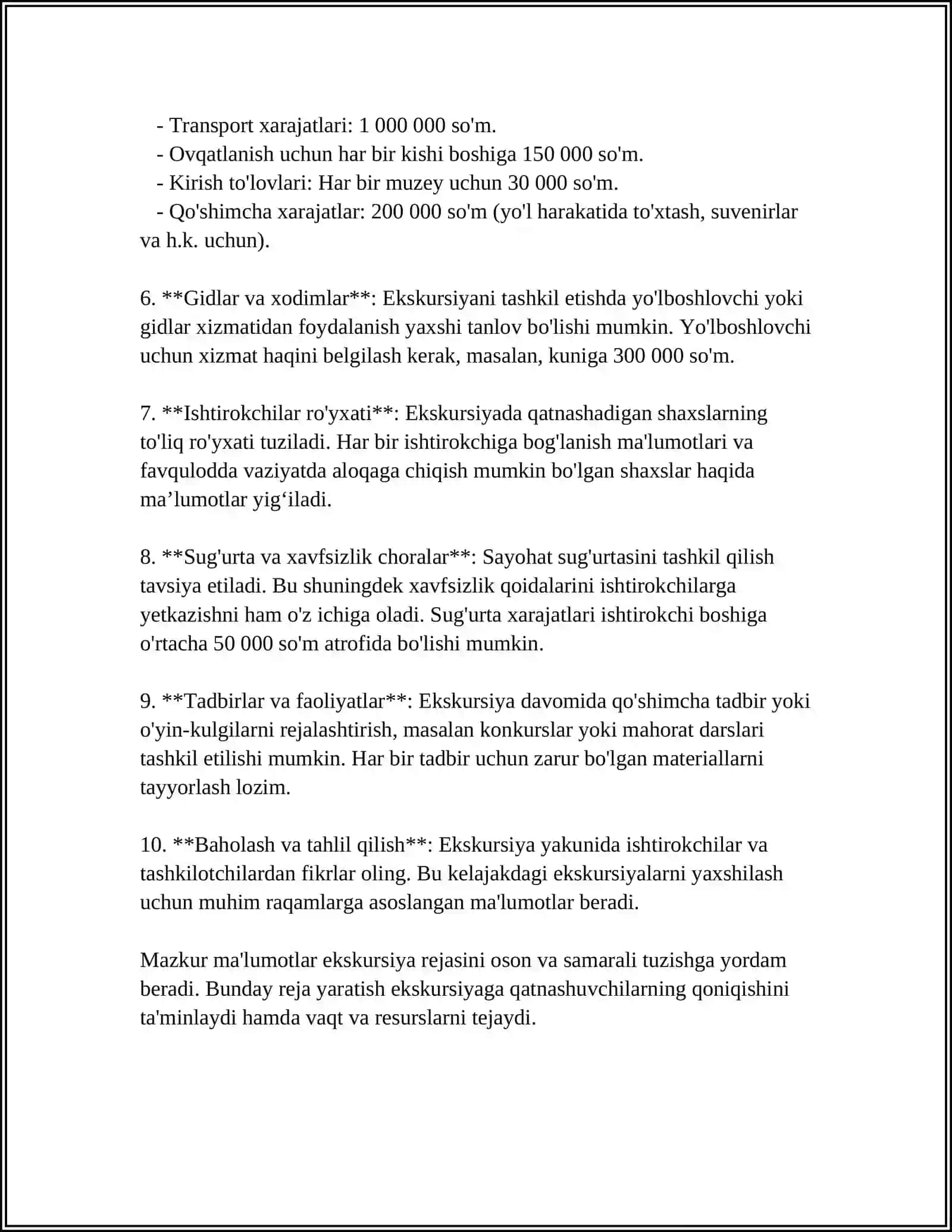 EKSKURSIYA OʻTKAZISH METODIKASI 4