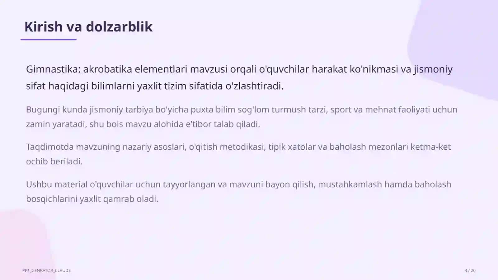 Gimnastika: akrobatika elementlari (3-sinf) 4