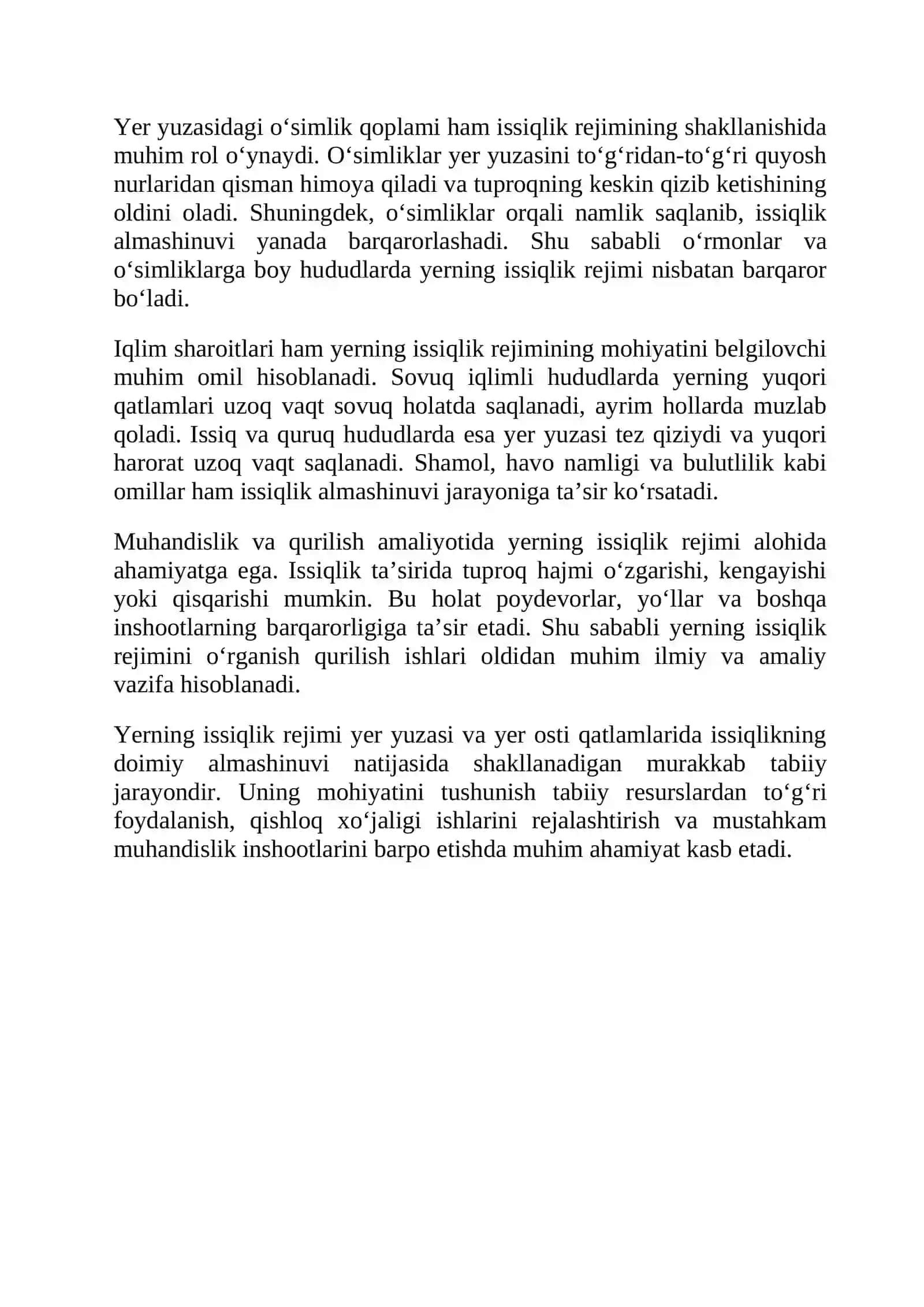 Yerning issiqlik rejimi 4